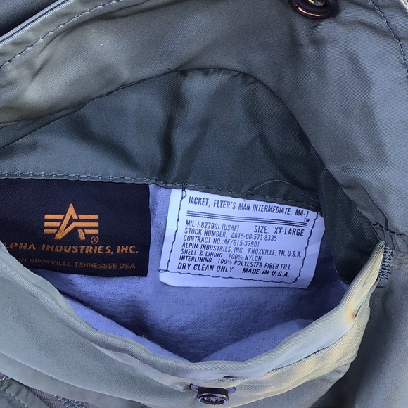 Alpha Industries MA-1 bombers jacket sized XXLG. - Picture 6 of 13
